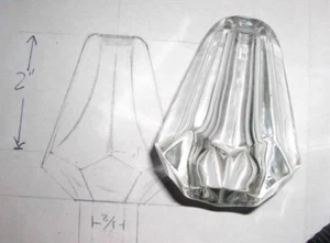 NEW 1950's Rare Vintage Hexagon Glass Column Spacer Break chandelier lamp part - Picture 1 of 9