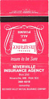 Niverville Insurance Agency Insurance In All Forms Vintage Matchbook Cover