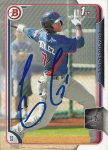 Erik Gonzalez Cleveland Indians 2015 Bowman Rookie Signed Card - Picture 1 of 1