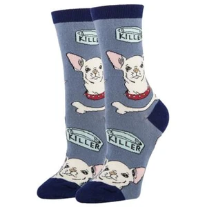 Oooh Yeah Women's Crew Socks Bom Chicka Chihuahua Puppy Dogs Novelty Footwear - Picture 1 of 2