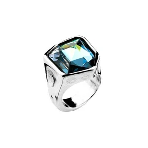 NWT UNO de 50 Elements Crystal Silver Chunky "Fresh" Statement Ring 6 - Picture 1 of 6