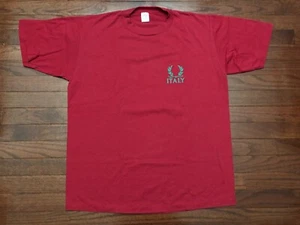 VINTAGE 1980's ITALY T SHIRT MENS XL MAROON RED JERZEES by RUSSELL 80's e - Picture 1 of 5