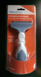Vibrant Life DOG DESHEDDING RAKE for MEDIUM to LONG HAIR Grooming Tool NEW - Picture 1 of 9