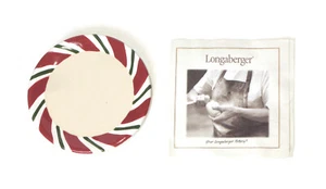 "Juego de 4 posavasos de Navidad Longaberger Pottery Peppermint Twist, 4"" de diámetro, nuevos en caja" - Imagen 1 de 3