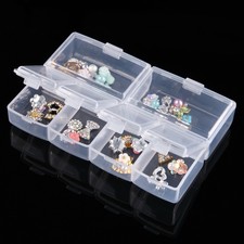 Plastic Clear 6 Grid Empty Jewelry Case Box Container Organizer Storage Box