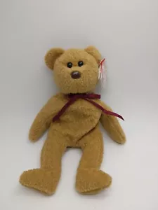 Ty Beanie Baby - CURLY the Bear (1993/1996) (8.5 Inch) Brown Nose - Picture 1 of 5