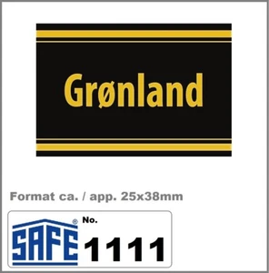 Grønland-Greenland-Signettes-Sticker-self-adhesive-SAFE-1111 Dimensions 25x38mm - Picture 1 of 5