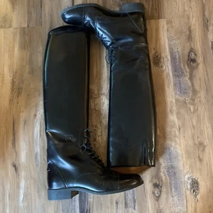Ariat Black Leather Tall Riding Horse Boots Size 9.5 EUC W/ Boot Bag - Picture 1 of 11