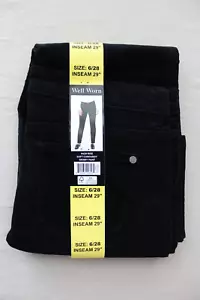 Well-Worn Women’s High Rise Soft Corduroy Skinny Pant Black Size 6/28 Inseam 29" - Picture 1 of 3