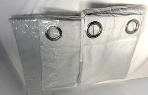 3 hellgraue graue Vorhänge breite Tülle 8 Fuß x 4 Fuß - Bild 1 von 2