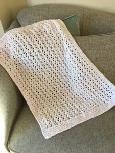 Brand New Hand Knitted Blanket Baby shower gift Super soft James Brett Flutterby - Picture 1 of 3