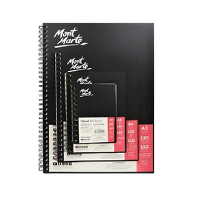 2x A3/A4/A5/A6 Visual Diary Book 120 page Mont Marte Sketch Pad Art White Paper - Picture 1 of 8