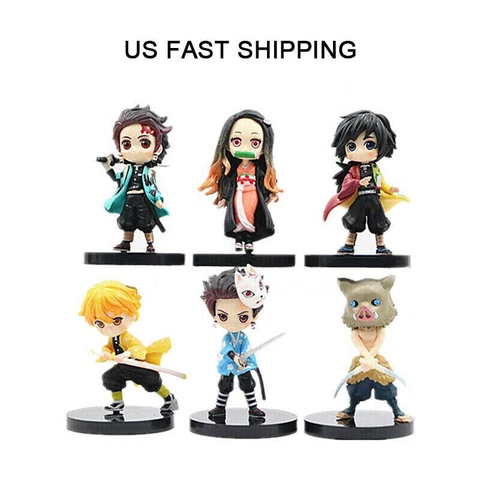 6PCS Anime Demon Slayer Kimetsu no Yaiba Kamado Nezuko Mini Action Figure Set Cover
