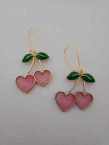 Pendientes colgantes corazón cereza oro - Imagen 1 de 1
