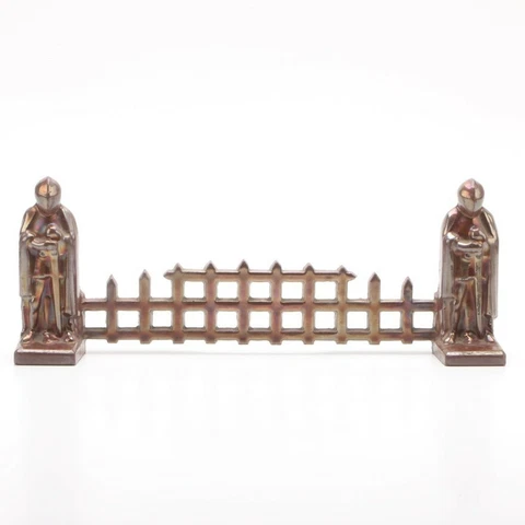 RARE!!!! Knights Templar Luster Enamel Cast Iron Fireplace Grate, Circa 1920 Cover