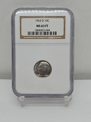 1963 D Roosevelt Dime MS63 FT Full Torch NGC 1868453-044  BX5-04 - Image 1 of 4