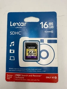 Lexar 16gb SDHC Memory Card SD16GABT10 New Sealed Free Shipping - Picture 1 of 3