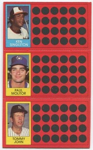 1981, TOPPS, Baseball, Scratch-off, UPick from list