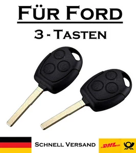 2x Autoschlüssel Gehäuse für Ford - Ersatz 3 Tasten PKW Fernbedienung KS09 - Picture 1 of 5