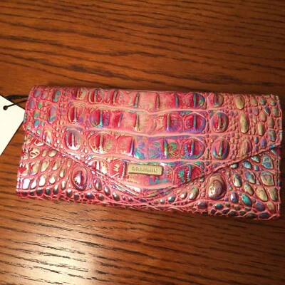 Cartera sobre triple plegable Brahmin Melbourne VERONICA MAGENTA WONDERLAND rosa nueva con etiquetas Foto 1 de 4