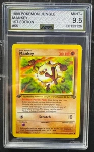 AGS grado 9,5 nuovi di zecca + 1999 Pokemon Jungle Mankey 1a edizione vintage - Foto 1 di 2