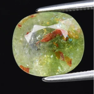 Natural Picture of Bird on 3.33ctct Green Tourmaline Gemstone unheated , Africa - Picture 1 of 11