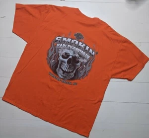 Winston-Salem North Carolina Harley-Davidson T-Shirt Men XL Smokin Orange - Picture 1 of 7