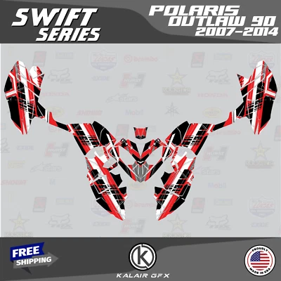 Kit Gráficos para POLARIS OUTLAW 90 (2007-2014) Serie Swift - Rojo 16-MIL Foto 1 de 4
