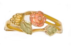Black Hills Gold 10k Dakota Rose Leaves Ring Size 8 1/4 - Picture 1 of 8