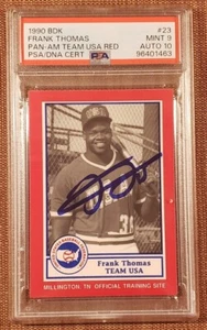 1990 BDK Pan-Am USA Team Red #23 Frank Thomas Baseball Card PSA 9/DNA 10 AUTO RC - Picture 1 of 2