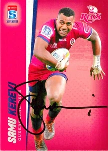 Signed 2017 QUEENSLAND REDS Rugby Union Card SAMU KEREVI - Picture 1 of 3