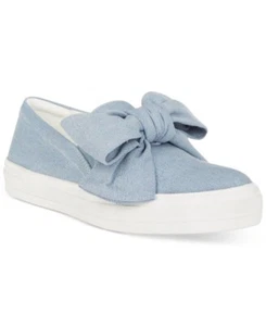 NINE WEST WOMEN'S ONOSHA BLACK FB VELVET BOW TIE SLIP ON FASHION SNEAKER SIZE 8 - Imagen 1 de 6