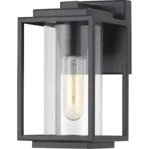 Progress Lighting Macstreet 1-Light 9 In. Matte Black Outdoor Wall Lantern - Picture 1 of 8