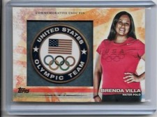 RARE 2012 TOPPS OLYMPIC BRENDA VILLA USOC PIN CARD ~ USA WATER POLO GREAT