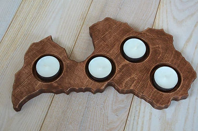 Wood Candle Holder Latvia Candle Holder Home Decor - Image 1 of 4