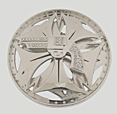 Hebilla de cinturón de pistola giratorios vintage metal plateado hombres mujeres vaquero rodeo occidental Foto 1 de 4