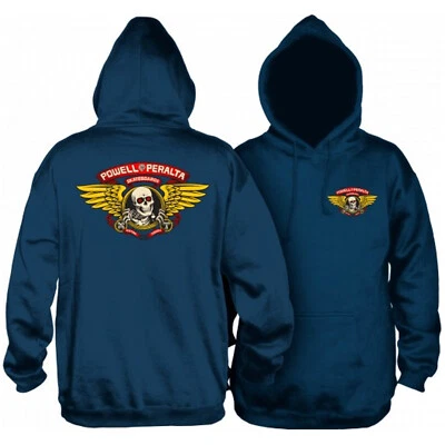 Powell Peralta Skateboard Hoodie Winged Ripper Navy - Image 1 of 2