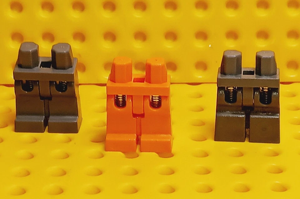 LEGO Spring Legs Lot of 3 Old Dark Gray Orange JUMPIMG Sports Body Part Unisex - Image 1 of 1