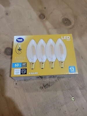 Dimmable LED Vintage Edison Light Bulbs Amber Light - 4 pk - 60 watt equivalent - Image 1 of 4