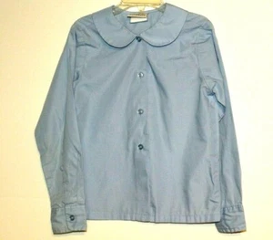 Flynn O’Hara Uniform Blouse Girls Y6 Light Blue Long Sleeve Peter Pan Collar - Picture 1 of 6