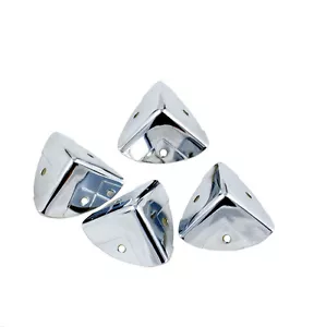 4 x Durable Guitar Amp Speaker Cabinet Steel Corners Sector 28mm ,Chrome - Picture 1 of 5