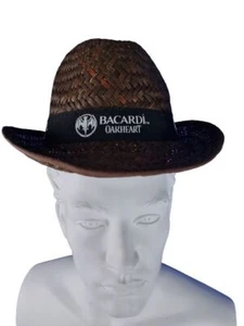 Bacardi Rum Strohhut geflochten Oakheart Strandhut Hut Party Kappe Mütze JGA - Bild 1 von 5