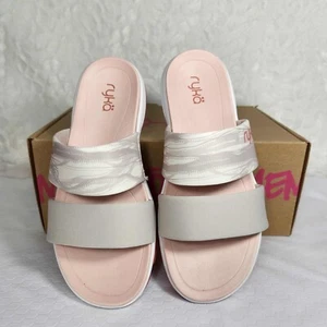 NEW Womens Ryka Diva Slip On Lifestyle Sport Sandals Taupe, Tan Size 6.5 - Picture 1 of 6