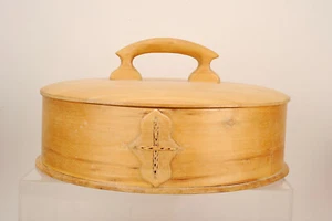 Schwedische Holzdose/Schachtel/Deckeldose rund signiert - Bild 1 von 10