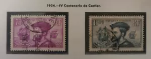 FRANCIA Scott# 296-297 usado Centenario de Cartier 1934 - Imagen 1 de 1