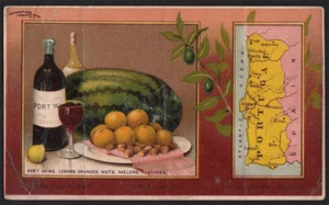 Arbuckle's Coffee Portugal Country Map VTG Trade Card #68 Port Wine Olive Oil - Picture 1 of 2