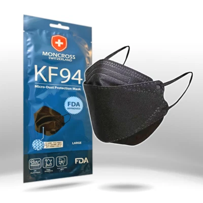 10/50/100 BLACK KF94 Disposable Face Masks 4 Layers Filters 95%+ PFE & BFE KN95 - Image 1 of 4