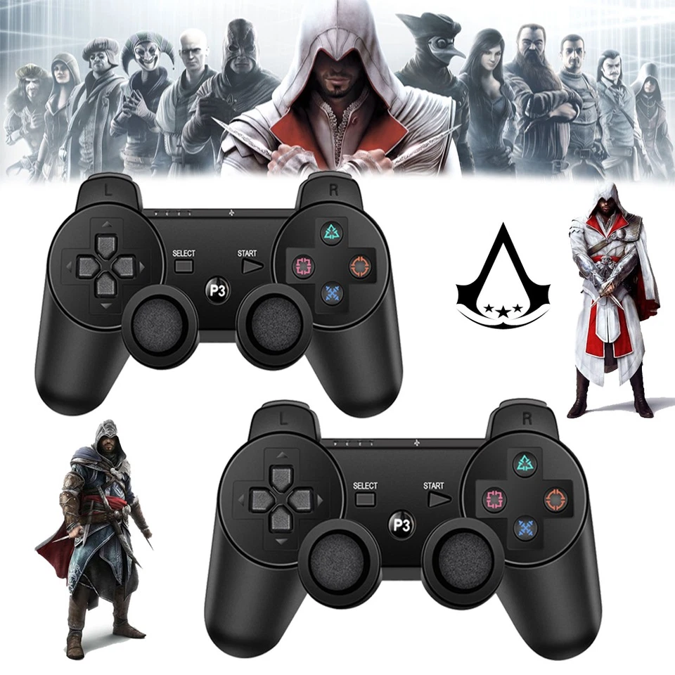 2X NEGRO Controlador de Video Inalámbrico Bluetooth para PS3 Playstation 3 Gamepad 🕹️🎮 Foto 1 de 1