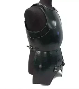 Tuta Mezzo Corpo Mezzo Corpo Medievale Cuirass Nera Battaglia Guerriero Giacca Acciaio - Foto 1 di 4