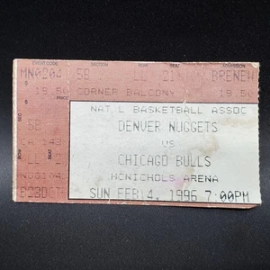 FEB 4 1996 CHICAGO BULLS VS. DENVER NUGGETS TICKET STUB, MICHAEL JORDAN 39 PTS - Picture 1 of 2